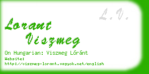 lorant viszmeg business card